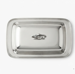 Plato para Mantequilla de Plata de Ley con Tapa, Diseño Clásico Rectangular, Vajilla de Cocina con Tapa - Product Image 3