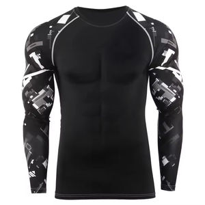 Fabricant OEM de rashguards personnalisés haut de gamme à manches longues par sublimation pour athlètes hommes BJJ MMA Jiu Jitsu - Product Image 1