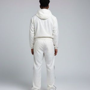 Men's Teal <b>White</b> Color Blocking Tracksuit Full Zip Sporty <b>Jacket</b> Pants Set Breathable Polyester Spring Wear - Product Image 6