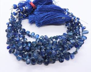 Perles de kyanite bleue naturelle facettées en forme de poire, perles de kyanite bleue en forme de poire, perles de kyanite pour la création de bijoux - Product Image 1