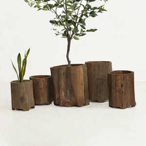 Maceta de madera circular para plantas de interior y exterior, para plantas verdes, decoración del hogar, más vendida. - Product Image 1