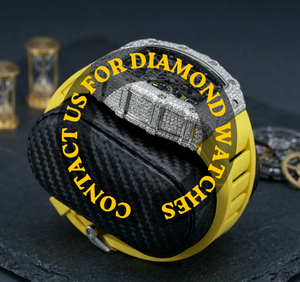 Reloj Cronógrafo Rectangular Personalizable con Diamantes Moissanite y Correa de Caucho Amarillo, Estilo Clásico, Regalo para Él - Product Image 2