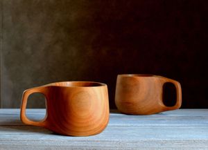Antique <b>Wooden</b> <b>Cups</b> Handcrafted From Natural Hardwood Featuring Smooth Finish Rustic Texture - Product Image 2