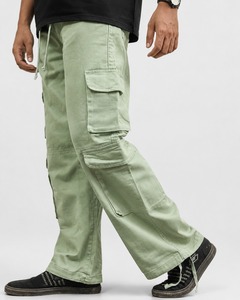 Men’s Loose Fit Cotton Twill 8 Pocket <b>Cargo</b> <b>Pants</b> Heavy Duty Streetwear Utility Trousers for Outdoor <b>Work</b> Casual Wear - Product Image 3