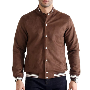 <b>Top</b> Quality Winter Warm Varsity Jacket For Men Heavyweight Wool Letterman with <b>Leather</b> Sleeves Customized Logo Embroidery - Product Image 1