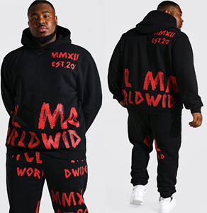 ชุดวอร์มมีฮู้ดสำหรับผู้ชาย,ชุดวอร์มโอเวอร์ไซส์เสื้อกันหนาวผ้าหนาดีไซเนอร์ผ้าหนามากกว่าไซส์ใหญ่พิเศษสำหรับฤดูใบไม้ร่วงฤดูหนาวขายส่ง - Product Image 2