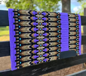 Meilleure qualité Nouvelle-Zélande Laine Double Armure Tissé À La Main Tapis De Selle Couleurs Attrayantes Western Riding Show Horse Blanket - Product Image 4