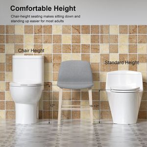 WC Moderno ADA da 17 pollici con sedile Comfort, potente doppio scarico e sistema Rimless B da 12 pollici - Product Image 6