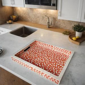 Plateau Feng Shui de Luxe Fait Main Écologique avec Incrustations en Os – Design Décoratif Élégant, Qualité Supérieure pour la Maison et la Cuisine (Idéal pour Servir) - Product Image 3