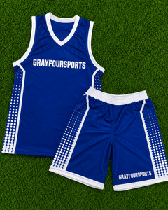 Kit de basketball personnalisé OEM |   Ensemble short et maillot de basket sans manches à col en V, imprimé par transfert thermique, respirant, haute qualité pour adultes - Product Image 3