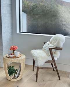 Handcrafted Rattan <b>Side</b> <b>Table</b> Natural Wicker Accent Furniture Sculptural Round End <b>Table</b> With Open <b>Storage</b> For Modern Home - Product Image 6