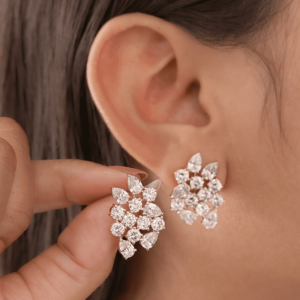 Pendientes de Aro Largos de Nuevo Diseño, Alta Calidad, Lujo, Oro de 9k, Forma de Pera y Redonda, Diamantes, Joyería Fina Vintage - Product Image 2