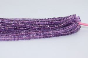 Perles en forme de pneu à facettes en améthyste rose perles de coupe de roue en améthyste fabrication de bijoux perles en vrac de pierres précieuses brins de 16 pouces - Product Image 3