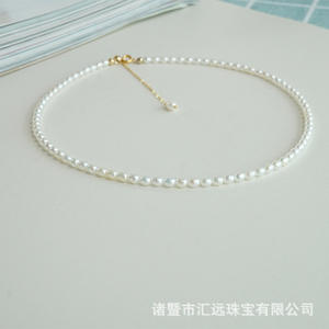 สร้อยคอมุกน้ำจืดแท้ ขนาด 3-4 มม. สีผสมแบบธรรมชาติ ไม่ใช่กากมุก  วัสดุทำเครื่องประดับ - Product Image 4