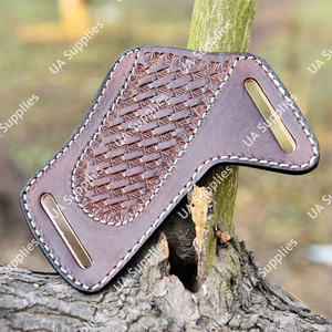 Funda de Cuero Premium para Cuchillo de Panqueques, Hecha a Medida, de Piel de Vaca, para Llevar en el Cinturón, Horizontal, para Cuchillos Plegables, EDC, Bajo MOQ, Venta al Por Mayor, Lista para Envío - Product Image 3