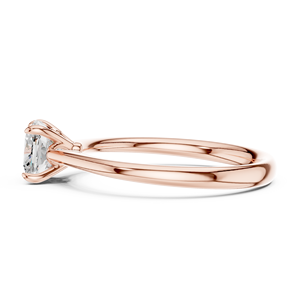 Anillo Solitario de Moissanita Corte Cojín Color D - Oro Rosa sobre Plata de Ley 925, Sencillo Anillo de Compromiso Nupcial - Product Image 2