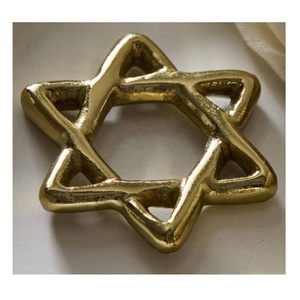 Fait à la main en métal antique en laiton étoile moderne Design de luxe anneau de serviette support en tissu écologique Durable fête décor festif - Product Image 1