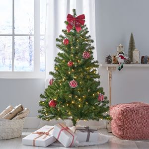 4.5 ft <b>Hinged</b> Christmas Tree with 200 Clear <b>Lights</b> Elegant Holiday Decoration - Product Image 2