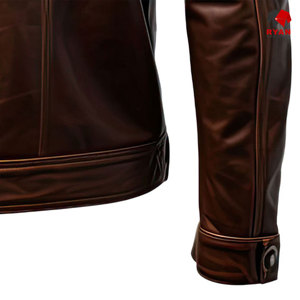 แจ็คเก็ตหนังแท้แบบสั่งทำพิเศษสำหรับผู้ชาย ยี่ห้อ Ryan Pro Gear เนื้อผ้านุ่มสบาย ระบายอากาศได้ดี พร้อมโลโก้สั่งทำ เป็นมิตรต่อสิ่งแวดล้อม - Product Image 6