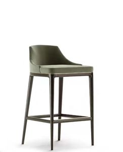 Silla de Bar Moderna de Cuero Sintético con Reposabrazos Fijos, Estructura Metálica, Diseño Contemporáneo para Bar en Casa y Mostradores de Cocina - Product Image 1