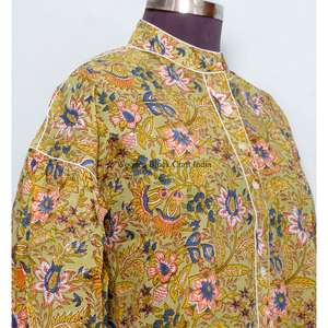 Chemise décontractée à fleurs, style floral, imprimé sur tissu, en coton, à manches longues, fermeture boutonnée, pour femmes - Product Image 5