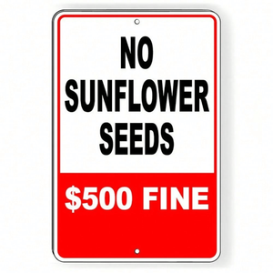 Cartello per Giardino e Prato: Proibito Portare Semi di Girasole - Avvertimento: 500 Dollari di Dimastrazione per Violatori - Servizio di Ritiro Disponibile - Product Image 1
