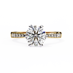Anillo de Oro de 14K con Diamante Cultivado en Laboratorio de Corte Redondo de 1.50 CT, Certificado IGI, VS1, Color E, para Boda, Compromiso o Aniversario - Product Image 1
