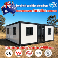 Maison conteneur préfabriquée extensible de luxe, étanche, moderne, avec structure en acier, de type mini-maisonnette mobile, personnalisable, norme australienne