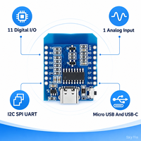 Placa de Desarrollo WiFi FYX Stock D1 Mini ESP8266 de 4MB con Micro USB y USB-C, Módulo Controlador Inalámbrico IoT para Proyectos de Hogar Inteligente y Bricolaje