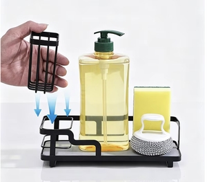 Support d'éponge de cuisine en acier inoxydable OEM/ODM, plateau en diatomite à séchage rapide, organiseur de rangement pour évier - Product Image 3