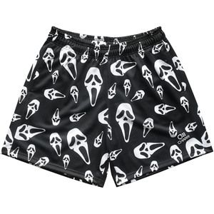 Pantalones Cortos Deportivos de Malla para Hombre, Personalizados OEM, Diseño Gráfico de Calavera Sublimado, 100% Poliéster, Casuales, Transpirables - Product Image 1