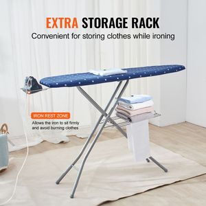 Asse da Stiro Rinforzata a 4 Strati con Rivestimento 100% Cotone e 10 Regolazioni, Vassoio Inferiore Portaoggetti per Viaggi - Product Image 4