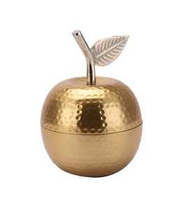 Boîte à bijoux Golden Heritage en coquillage avec bouton en perle, en métal poli, faite à la main, écologique, durable, design glamour pour cadeaux de mariage - Product Image 3