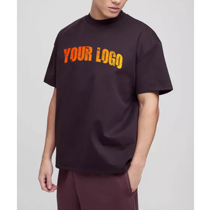 T-shirt pour homme à manches courtes surdimensionné de haute qualité avec impression de logo personnalisée en polyester et coton - Product Image 4