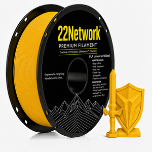 Filament PLA jaune américain 22Network 1,75 mm 1 kg Bobine pour imprimante 3D industrielle Haute vitesse 300 mm/s OEM ODM Direct usine - Product Image 1