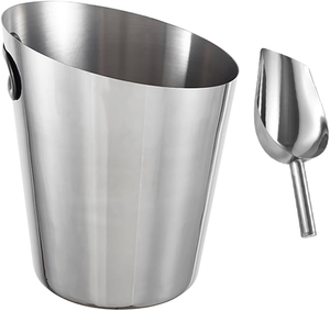 Cubo de hielo de acero inoxidable con pinzas y tapa, nuevo diseño, cubos de hielo de acero inoxidable al precio más bajo - Product Image 4