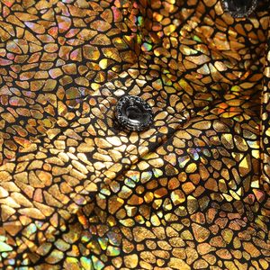 เสื้อเชิ้ตดิสโก้ยุค 70 สำหรับผู้ชาย ปี 2025 แขนสั้น ติดกระดุม แต่งเลื่อม สำหรับการแสดง - Product Image 3