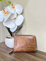 Cuir véritable Hommes Portefeuilles Femmes Mini Double Couche Porte-cartes d'identité Porte-monnaie Pochette de rangement Sac d'affaires court