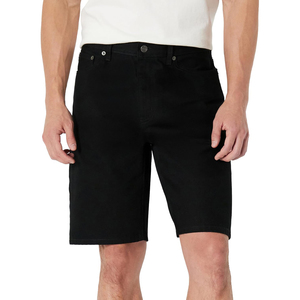 Shorts en jean noir pour hommes, taille mi-haute, coupe droite, style décontracté d'été, en coton tissé, vente en gros OEM ODM de qualité supérieure - Product Image 1