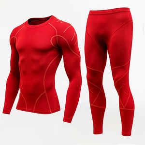 Custom Logo <b>Men's</b> Eco-Friendly Nylon Spandex MMA Rash Guard Set Premium BJJ Grappling <b>Compression</b> <b>Shirt</b> and Tights Set - Product Image 3