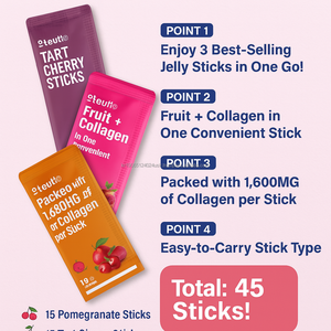 Fruit Collagen Peptide Jelly Stick Drink 45 Count Cuidado diario de los jóvenes para una piel radiante - Product Image 5