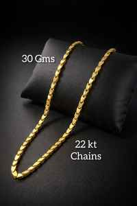 Chaîne en or massif 22 carats, motif lotus, 30 grammes, bijoux de corps en or véritable, unisexe, taille ajustable, pour un usage quotidien - Product Image 2