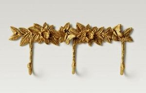Vintage Floral Metal Wall <b>Hooks</b> 3-Piece Set Antique Gold Finish Clothing Storage Rack Decorative <b>Hook</b> <b>Rail</b> - Product Image 1