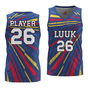 เสื้อบาสเก็ตบอลแขนกุดคอวี พิมพ์ลายแบบ Dye Sublimation  ชุดทีมกีฬา  รับผลิตแบบ OEM ODM พร้อมสกรีนโลโก้ตามสั่ง - Product Image 4