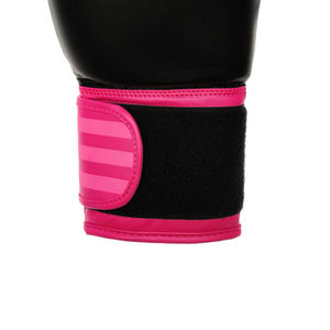 Gants d'entraînement de boxe en PU noir et rose avec sangle de poignet en velcro pour adultes unisexe - Product Image 5