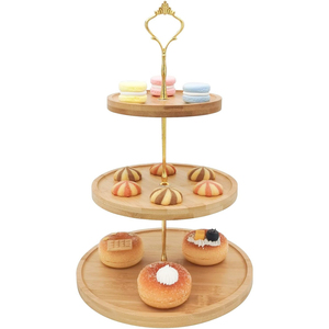 Soporte Decorativo de Madera para Tartas, Soporte de Madera Ornamentado para Tartas, Soporte para Frutas, Soporte para Tartas para Bodas y Fiestas, Exhibidor de Postres - Product Image 4
