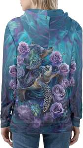 Sweat à capuche en polaire respirant pour femme ROMEO INDUSTRY, design sublimé décontracté automne/hiver, 95% polyester, 5% élasthanne, 260g - Product Image 3