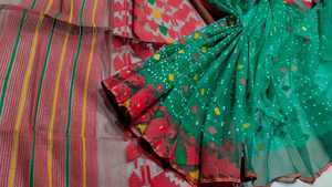 Calidad de exportación exclusiva Deshi Dhakai GREEN Jamdani Sharee para mujer JAMDANI FABRIC Blue RED Golden Sky Blue de Bangladesh - Product Image 4