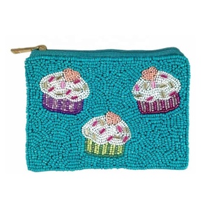 Mini porte-monnaie en tissu perlé à la main avec fermeture éclair supérieure, pochette de rangement pour clés, argent, cartes, maquillage, cadeau d'anniversaire pour elle - Product Image 4