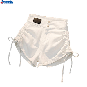 Shorts de Mezclilla Transpirables, Ajustados, Elásticos, con Cordón, Diseño Moderno para Chicas y Mujeres, Casuales, de Verano, Ultra Cortos, de Cintura Alta - Product Image 3